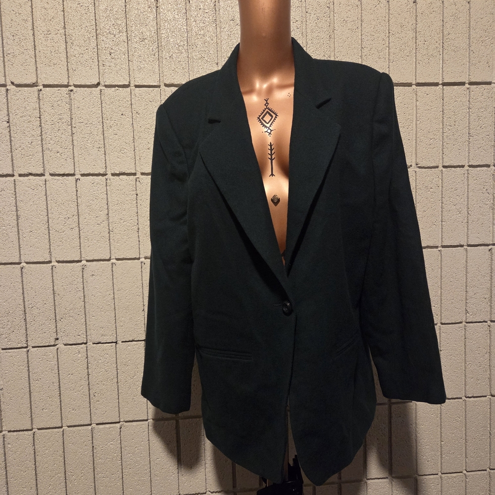 Sag Harbor Dark Green Single-Button Women's Blazer